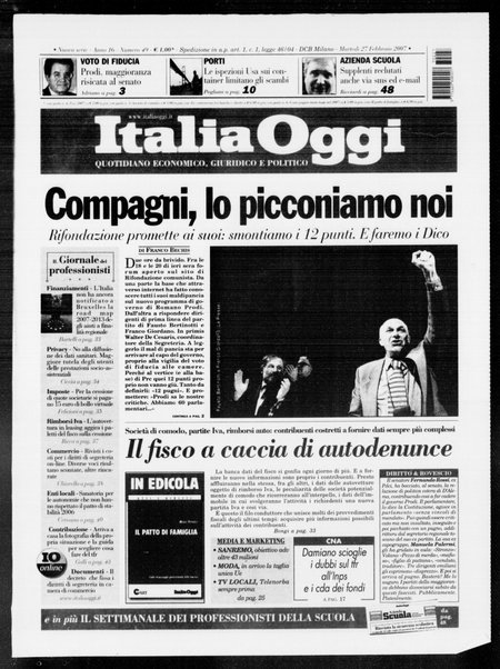 Italia oggi : quotidiano di economia finanza e politica